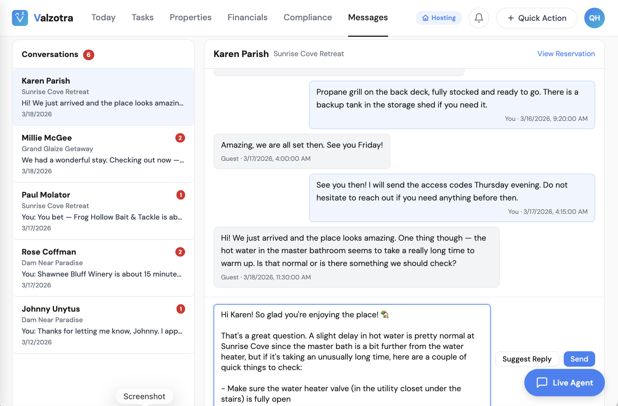 AI concierge drafting a guest reply